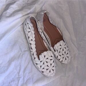 White Floral Cutout Women's Shoes
